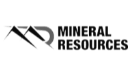 Mineral Resources company logo in black with mountain graphic and bold text.