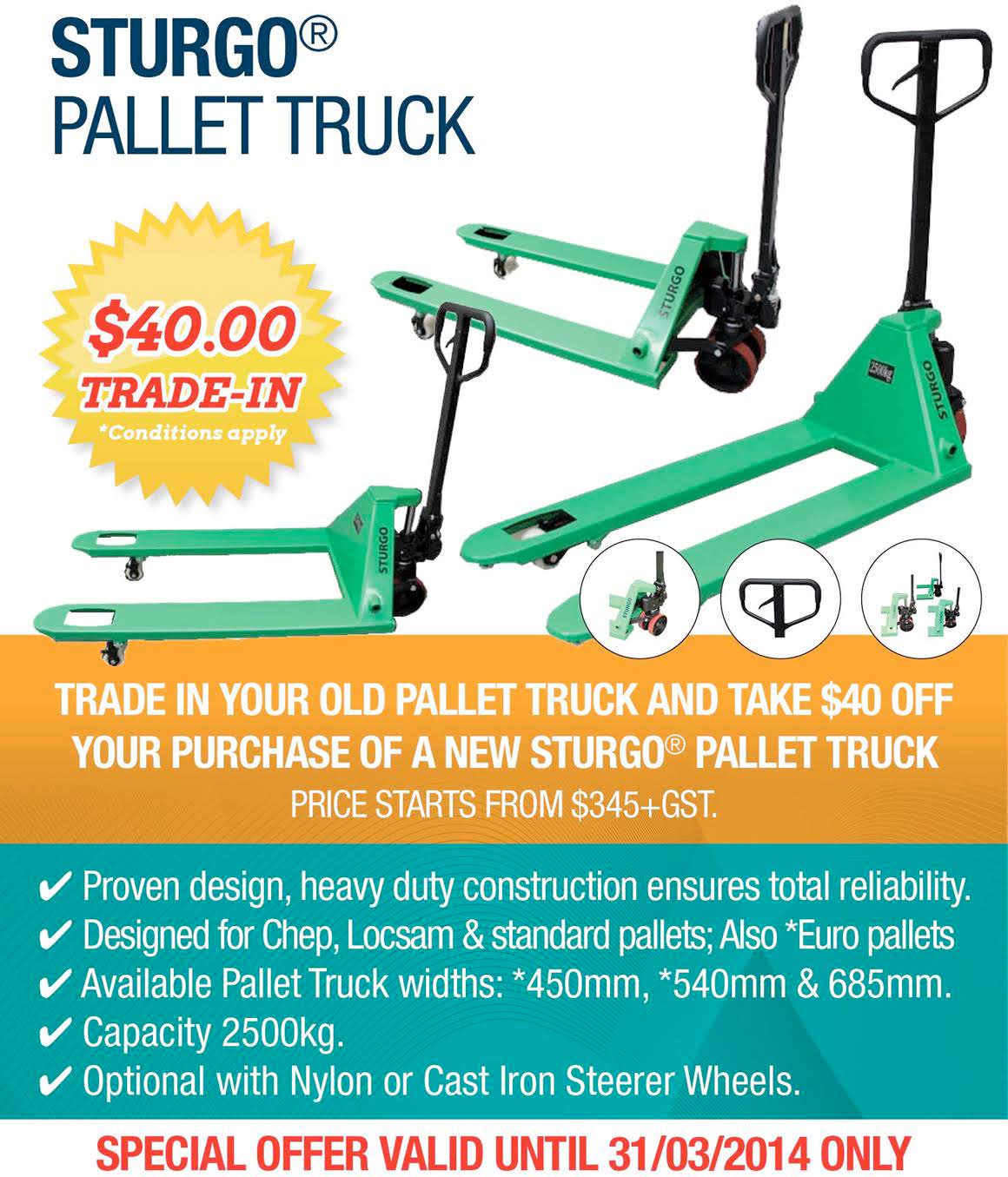 Special Trade-In Offer On STURGO Pallet Trucks teaser