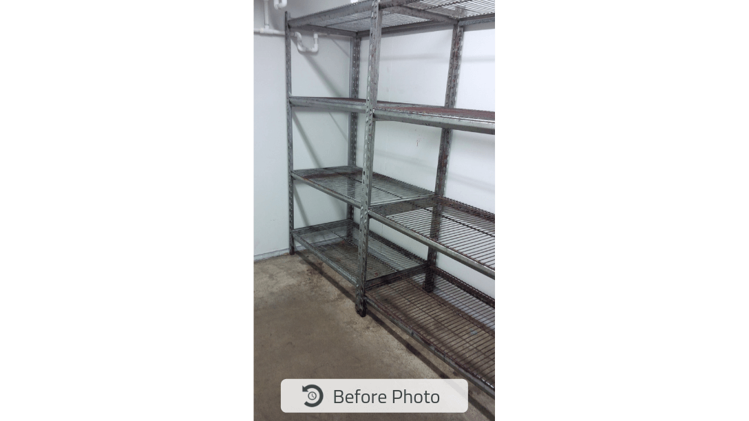 Before the shelving upgrade at St George’s College – old, corroded wire shelving posed hygiene and durability issues prior to Backsafe Australia’s intervention.