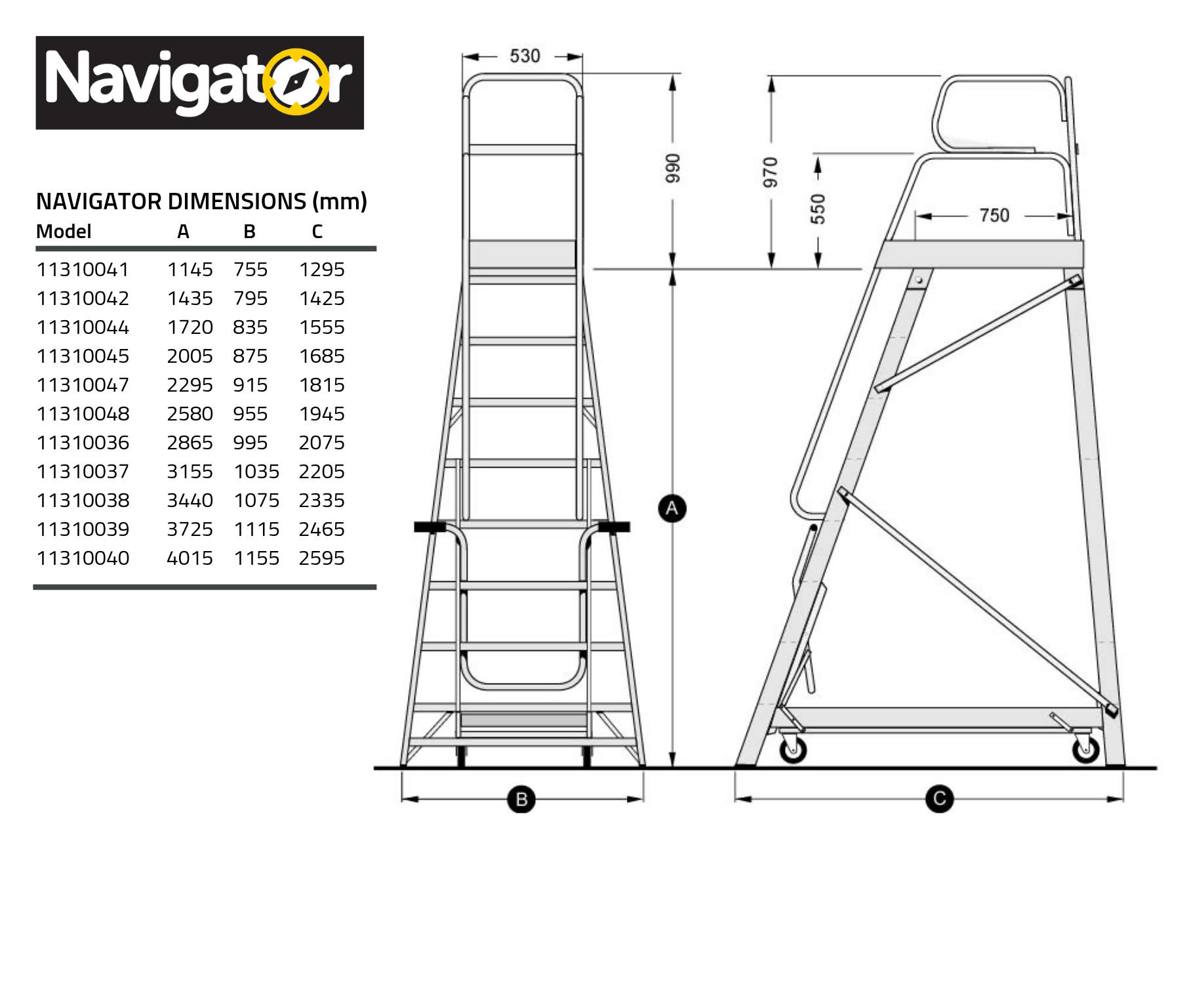 Navigator Mobile Warehouse Ladder