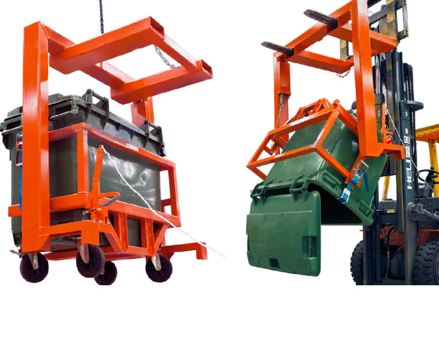 Wheelie Bin Tipper Forklift & Crane Attachment