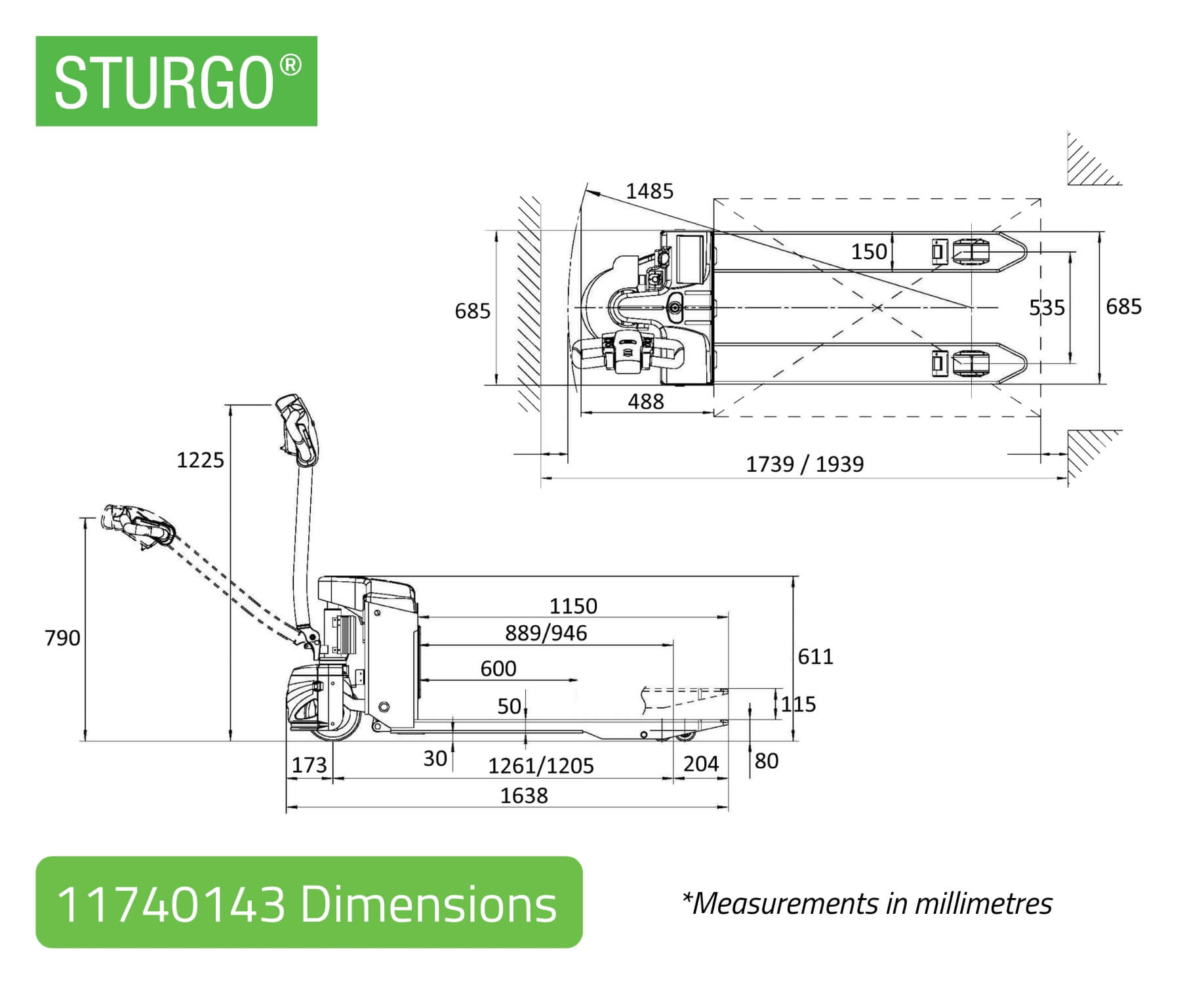 STURGO® Compact Electric Pallet Jack 1.5T II