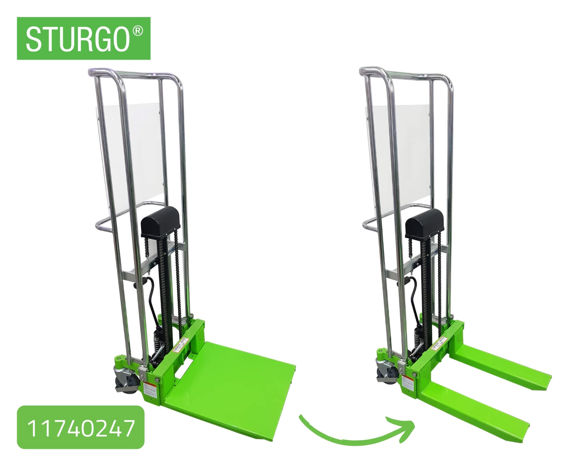 Manual Stacker with Adjustable Forks