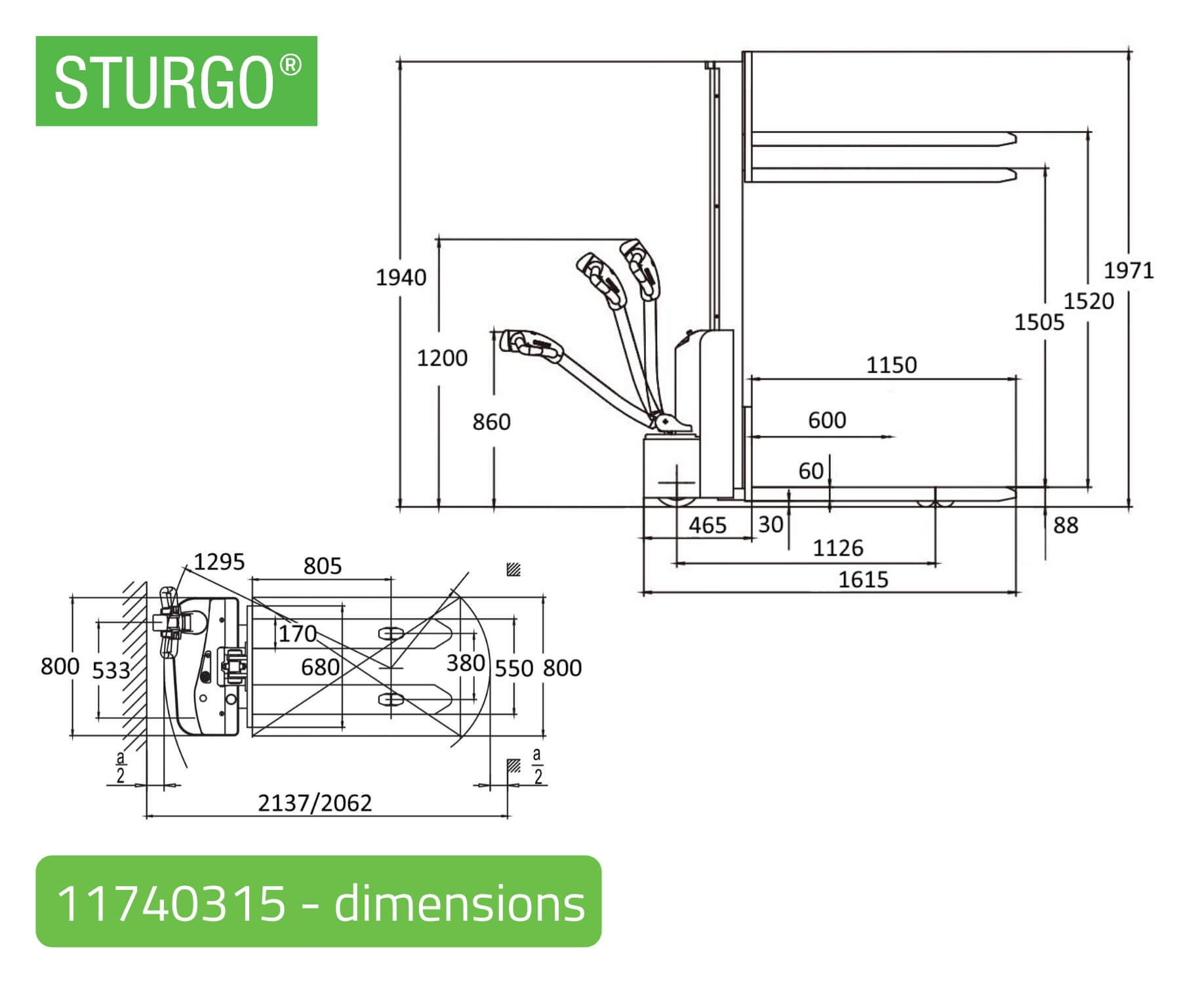 STURGO® Compact Electric Non-Straddle Stacker