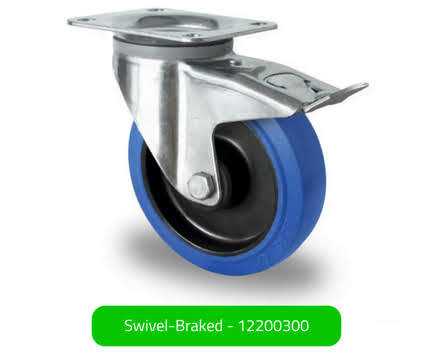 Swivel-Braked Rubber Castors