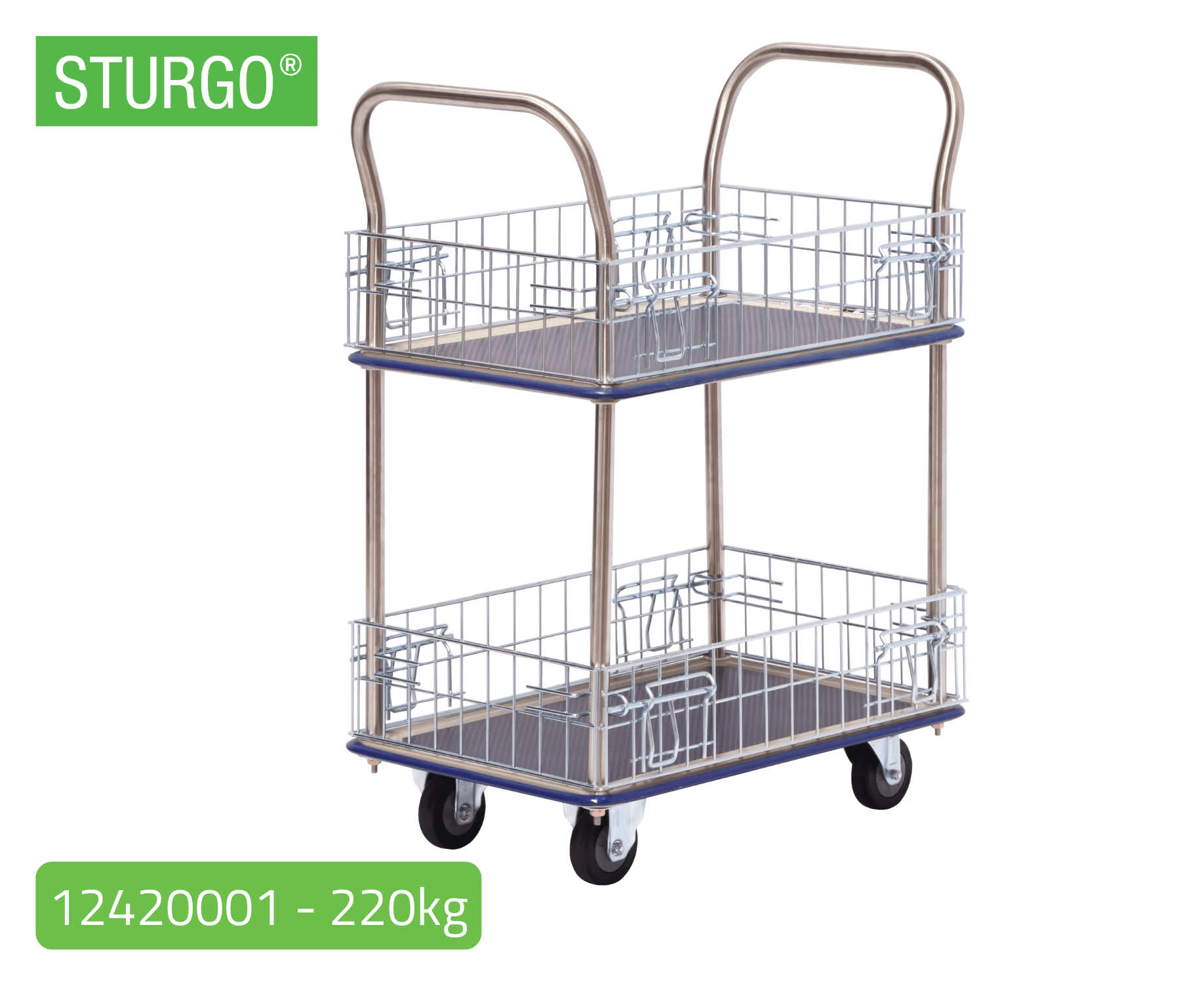 Double Platform Trolley - Mesh Sides