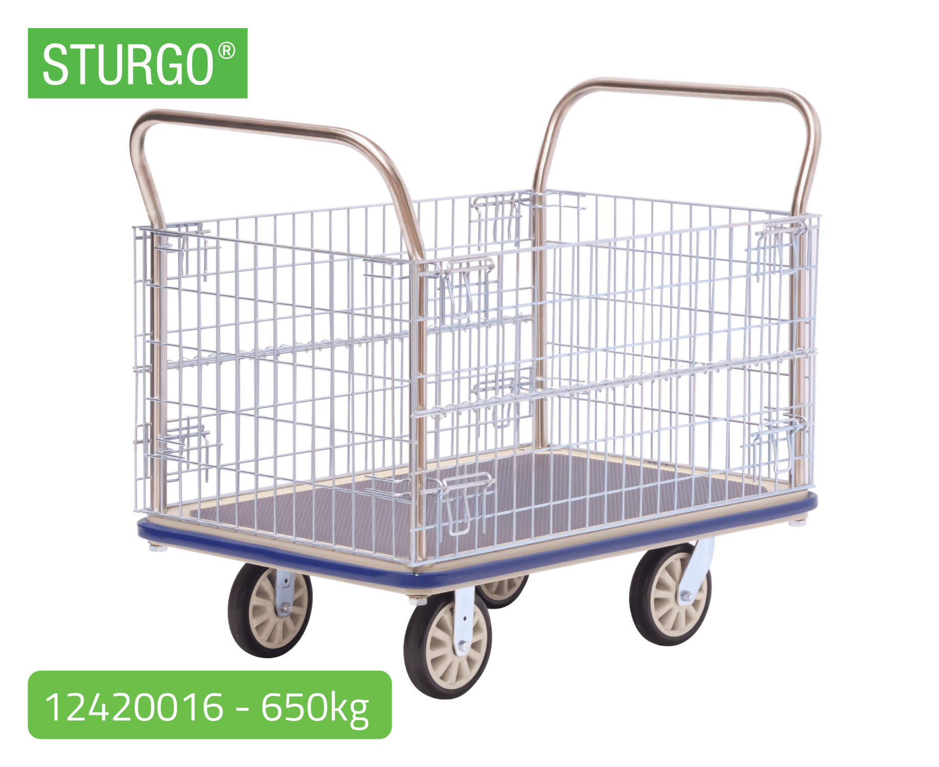 STURGO® Single Platform Trolley - Mesh Sides