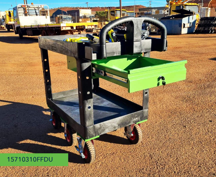 Six Wheel Heavy Duty Utility Cart - Lipped Shelf