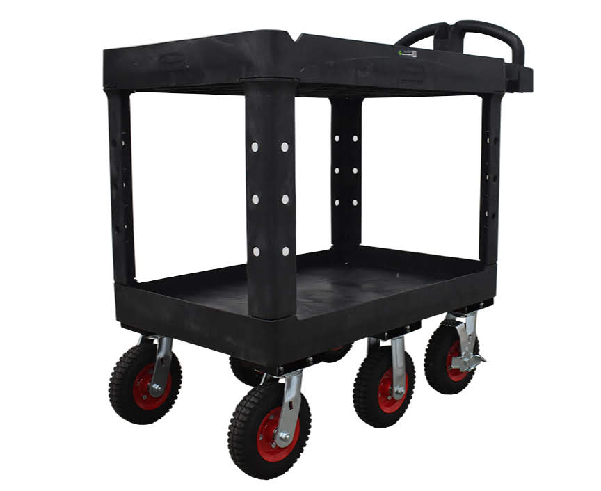 Six Wheel Heavy Duty Utility Cart - Lipped Shelf