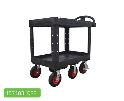 Six Wheel Heavy Duty Utility Cart - Lipped Shelf
