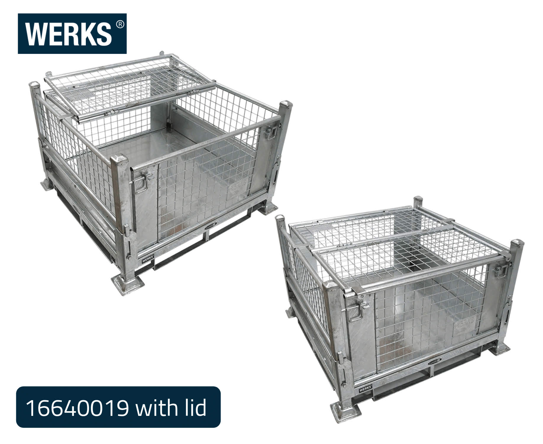 Zinc Pallet Cages - Cup Feet Design