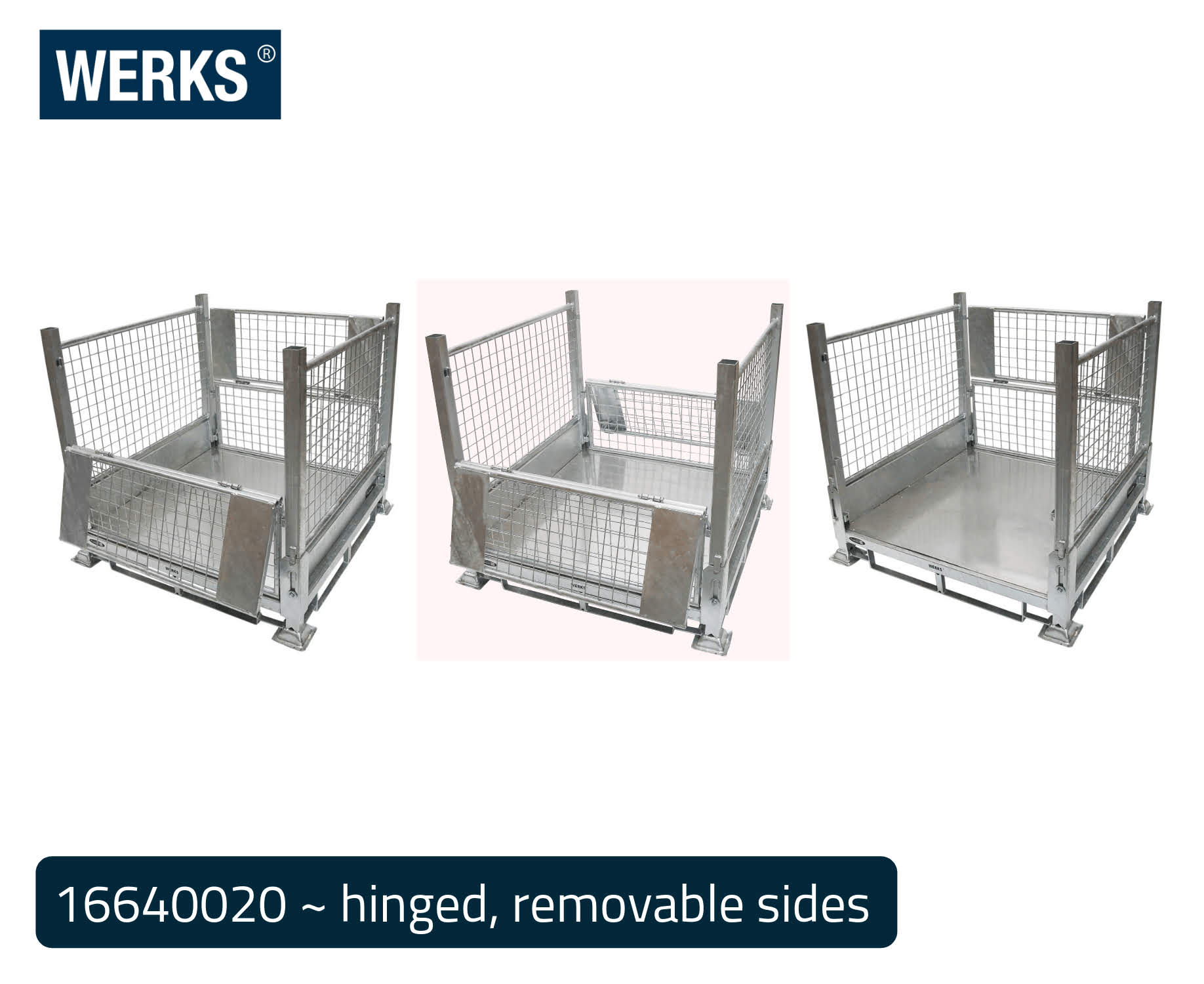 Zinc Pallet Cages - Cup Feet Design