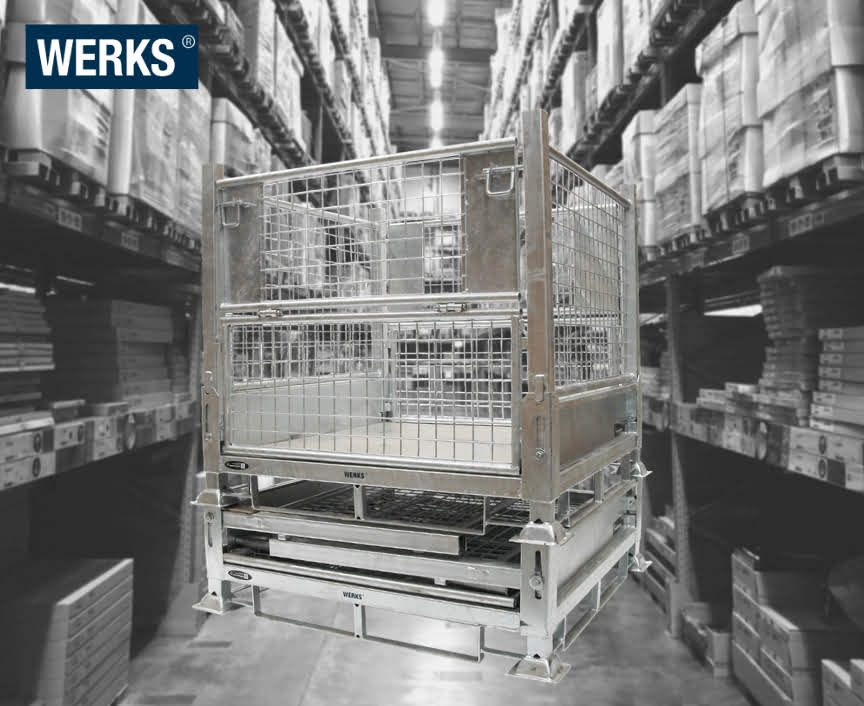 Zinc Pallet Cages - Cup Feet Design