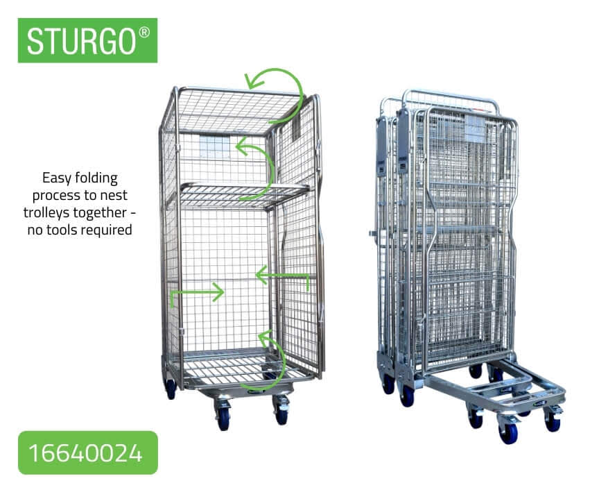 STURGO® Nestable Roll Cage Trolley