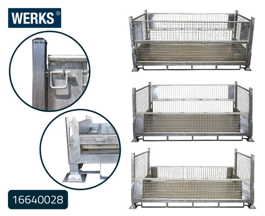 WERKS® Galvanised Pallet Cage - Double Width