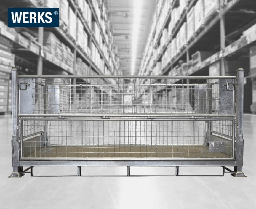 WERKS® Galvanised Pallet Cage - Double Width