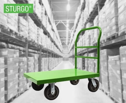 Green Flatbed Platform Trolleys