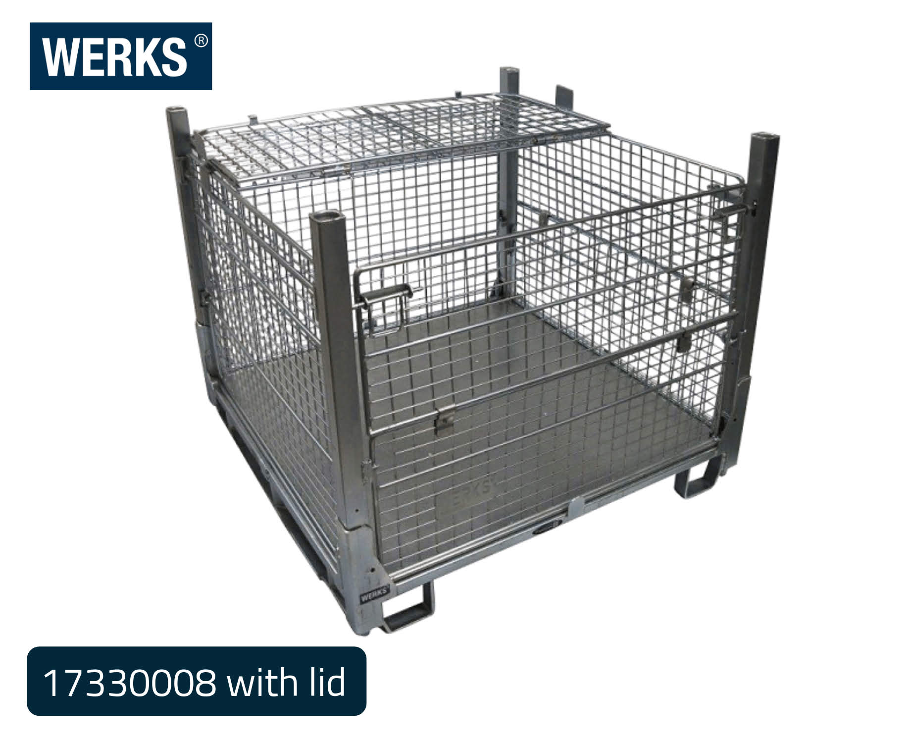 WERKS® Zinc Pallet Cages - Insert Feet Design