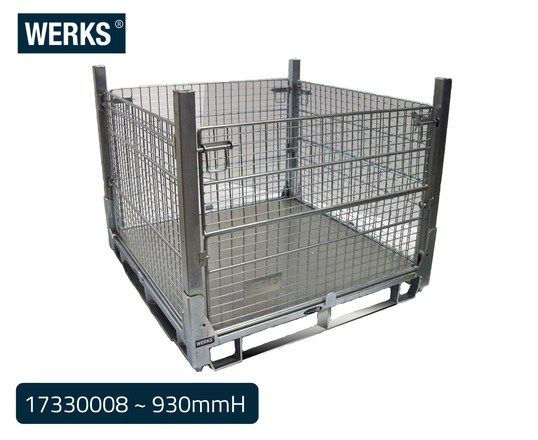 WERKS® Zinc Pallet Cages - Insert Feet Design