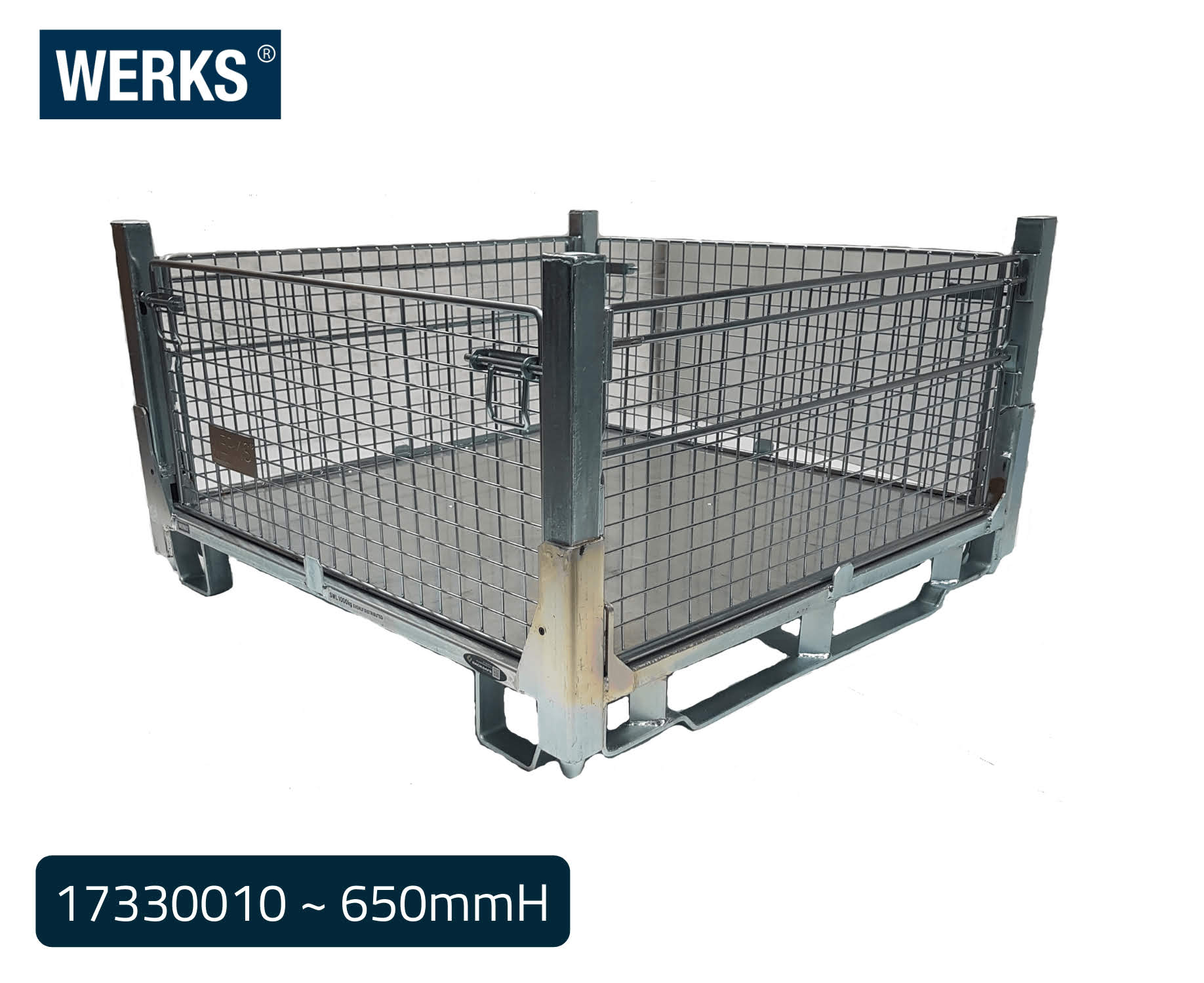 WERKS® Zinc Pallet Cages - Insert Feet Design
