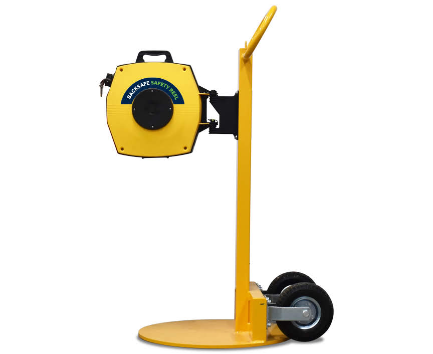 The Lemur: Mobile Barrier Stand and Retractable Tape Reels