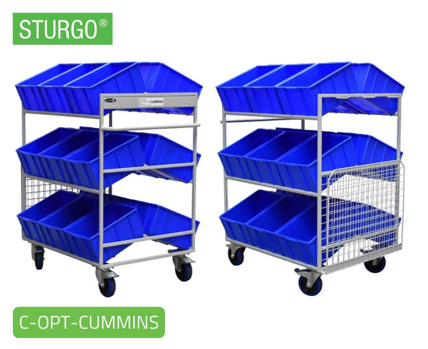 Custom STURGO® Order Picking Trolley with Mesh Storage