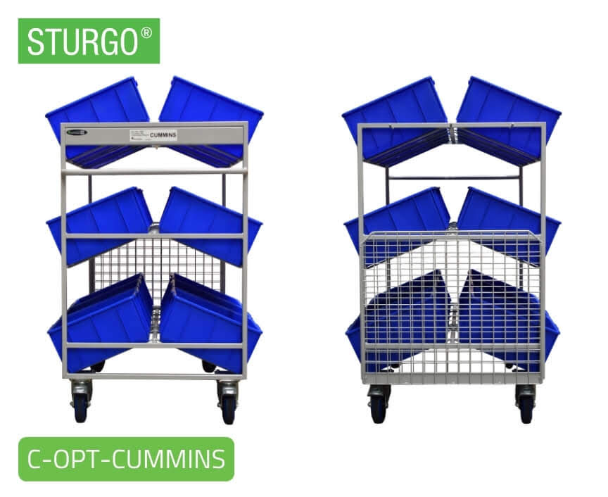 Custom Order Picking Trolley with Mesh Storage