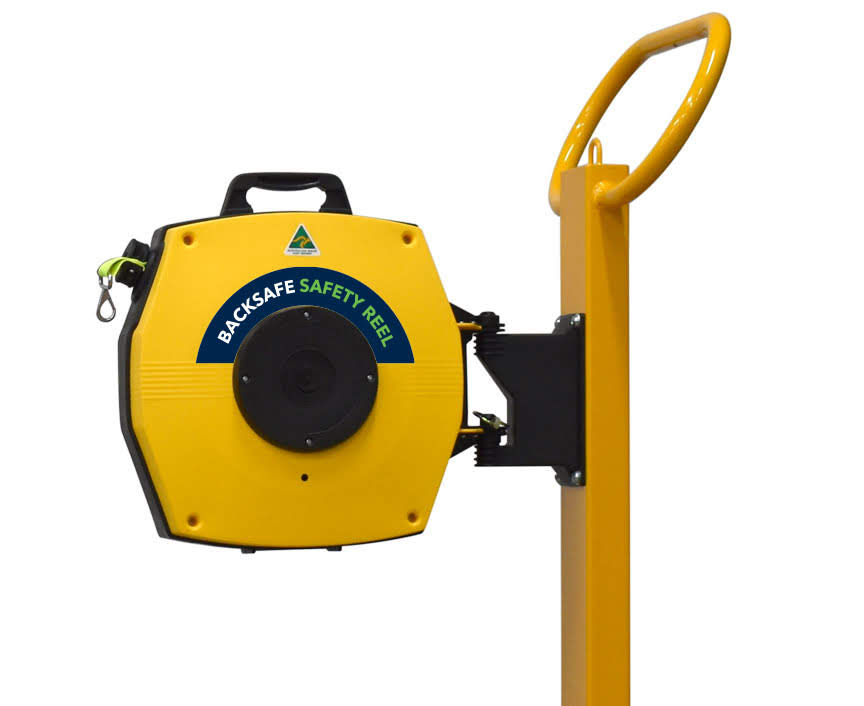 The Lemur: Mobile Barrier Stand and Retractable Tape Reels