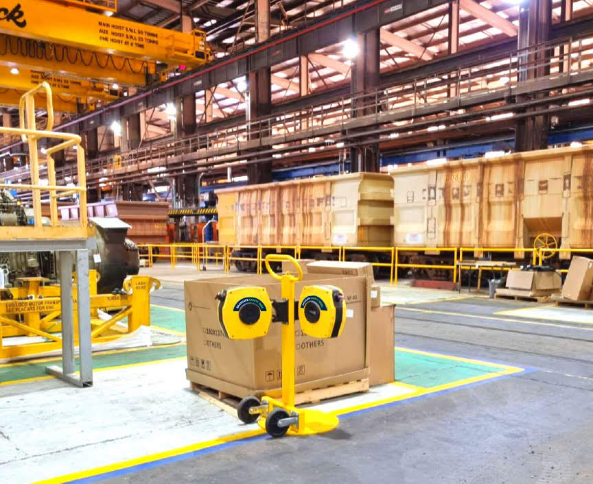 The Lemur: Mobile Barrier Stand and Retractable Tape Reels