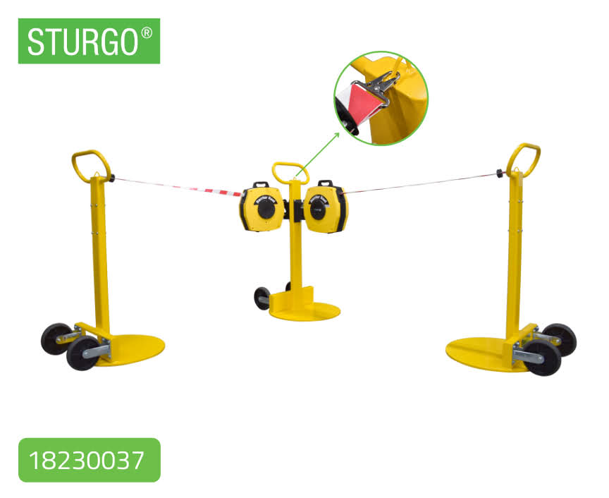 STURGO® The Lemur: Mobile Barrier Stand for Retractable Tape Reels