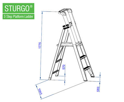 STURGO® Aluminium Platform Ladder