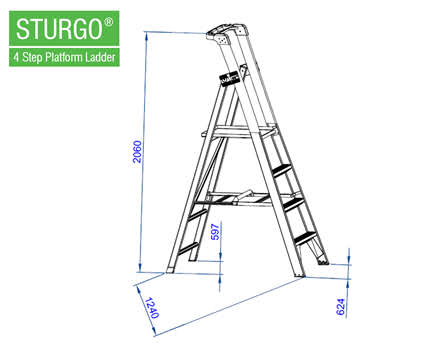 STURGO® Aluminium Platform Ladder