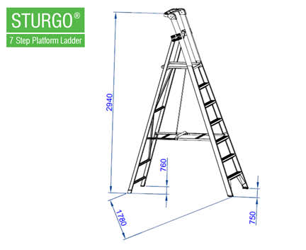 STURGO® Fibreglass Platform Ladder
