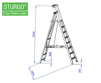 STURGO® Aluminium Platform Ladder