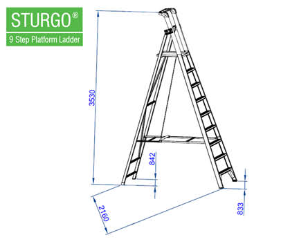 STURGO® Fibreglass Platform Ladder