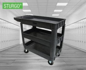 STURGO® Heavy Duty Utility Cart - Lipped Shelf